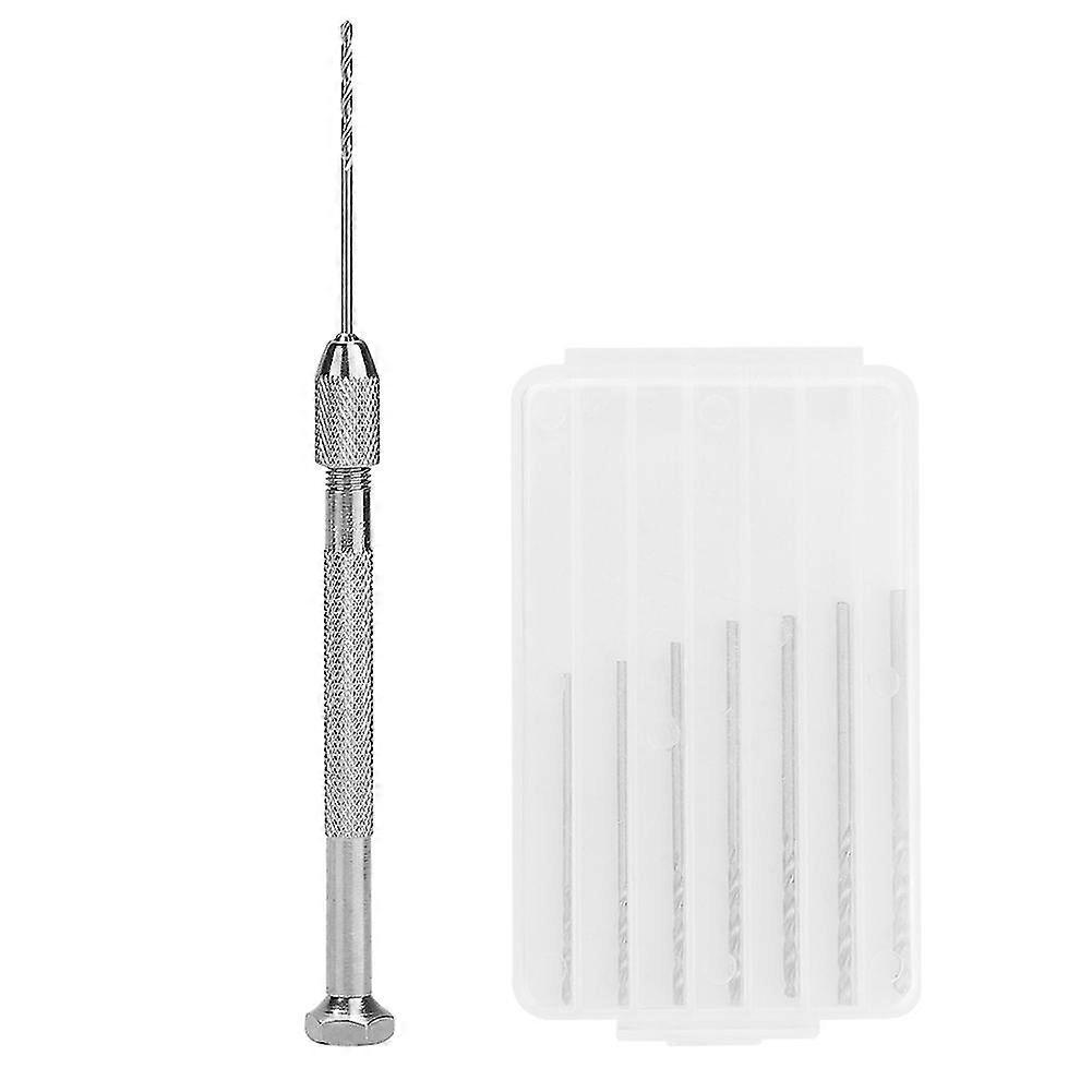 Mini Portable Precise Hand Drill With 7pcs 0.9-1.5mm Drill Bit Drilling Tool Accessories