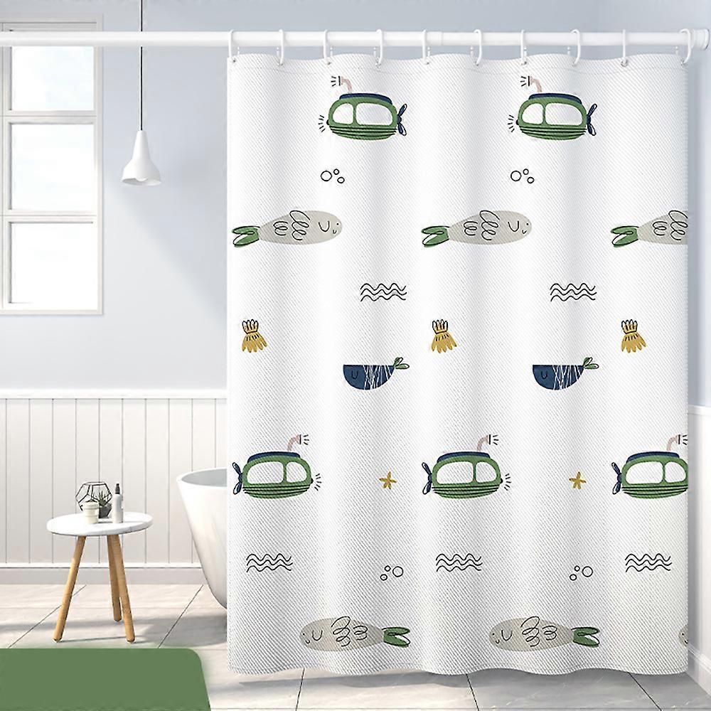 Waterproof Mildew Proof Shower Curtain, 180x180cm, Polyester, with Hooks
