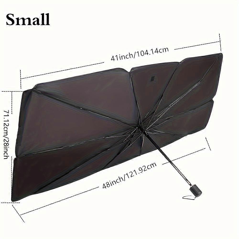 Titanium Silver Car Windshield Sun Shade Umbrella - UPF50+ Foldable Sunshade for Vehicle Front Windshield, Heat Insulating Cover Fits Various Car, SUV