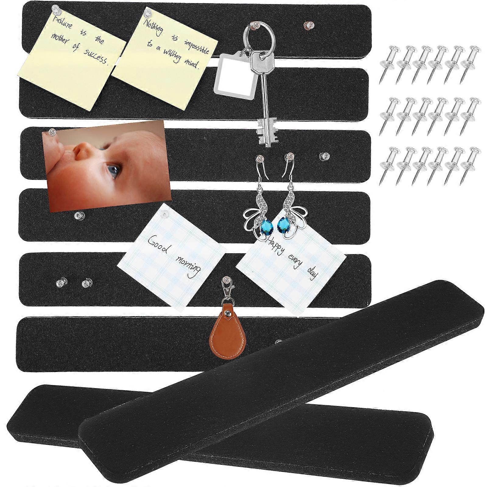 8 Stück Pinnwandstreifen aus Filz, Pinnwand, Pinnwand, Display, Memo, Filzstreifen mit Push-Pins
