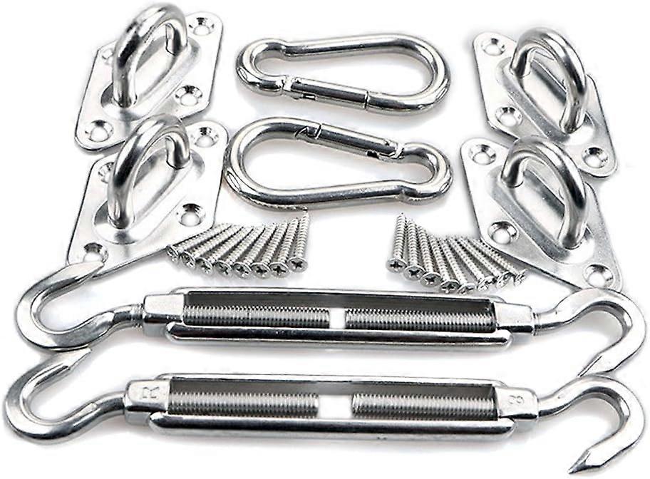 Heavy Duty Shade Sail Mounting Kit for Garden Triangle and Square, Rectangle - 304 Stainless Steel Shade Sail Mounting Hardware