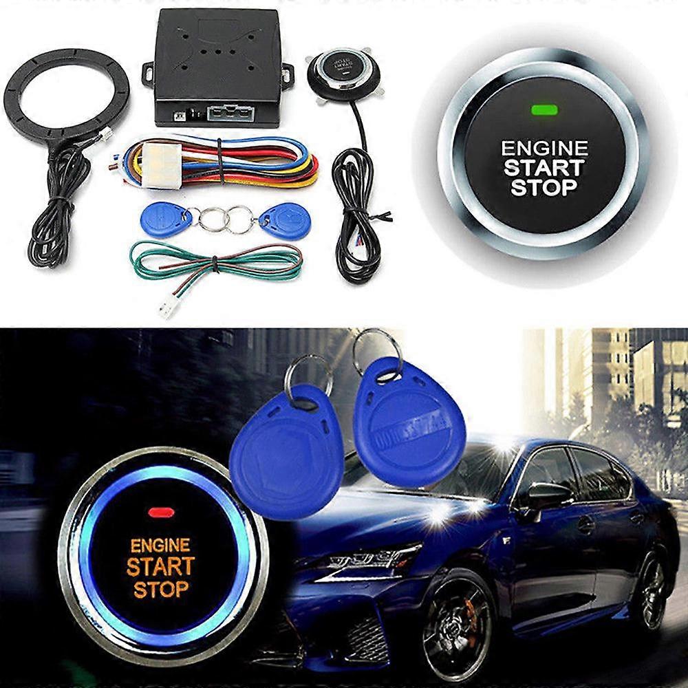 12v Car Alarm System Keyless Entry & Engine Ignition Push Starter Button Kit