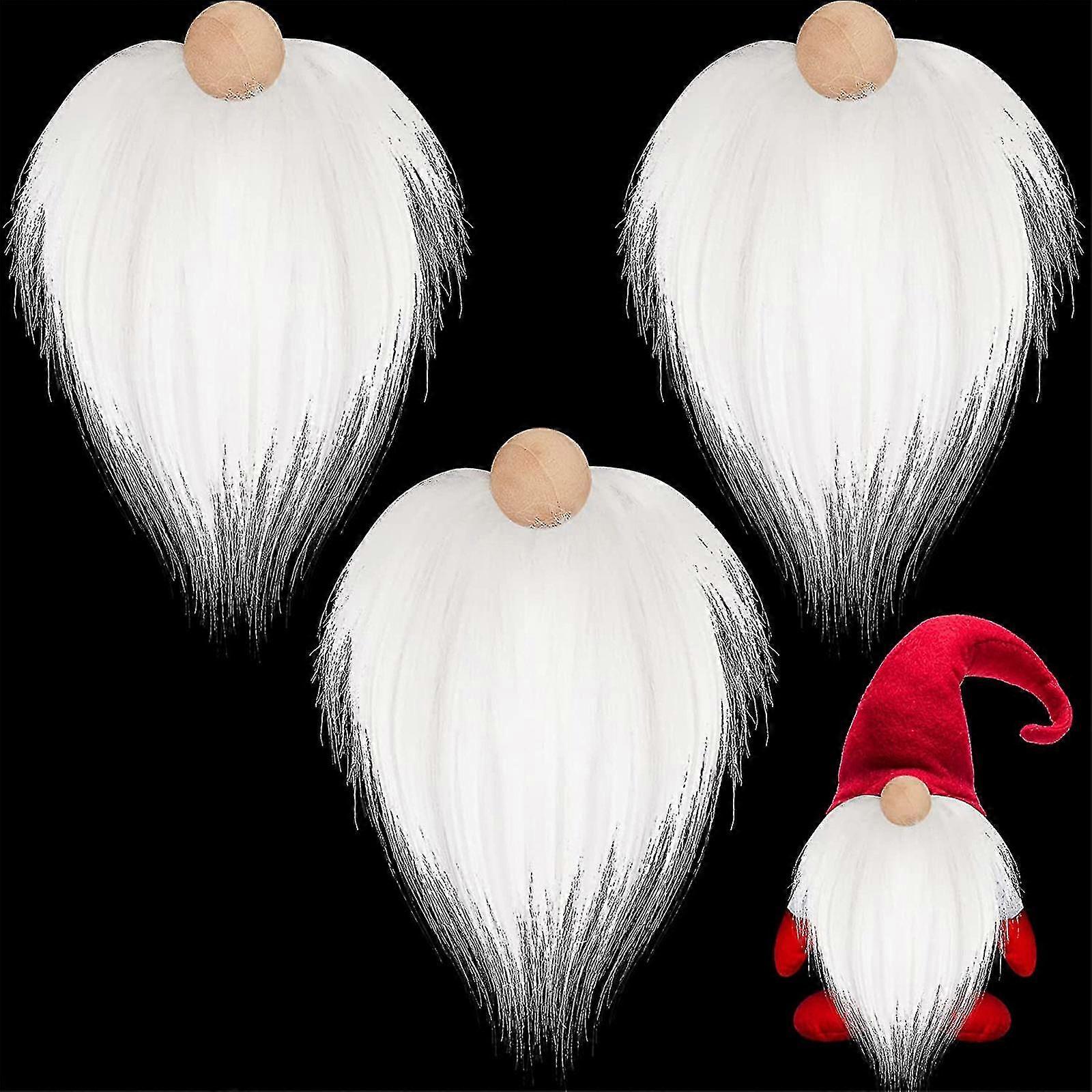 Gnome χάντρες και ψεύτικα γένια 6pcs/set Faux γούνα νάνος γενειάδα ξύλινη χάντρα για τα Χριστούγεννα βελούδινη κούκλα Gnome χειροποίητο diy