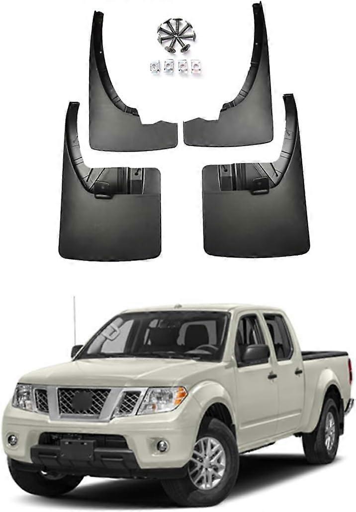 4Pcs Car Mud Flaps for Navara NP300 Frontier 2005-2022, Custom Front and Rear Auto Mudflap Set Mud Flaps Kit Splash Guards Full Protection,B-2017-2022