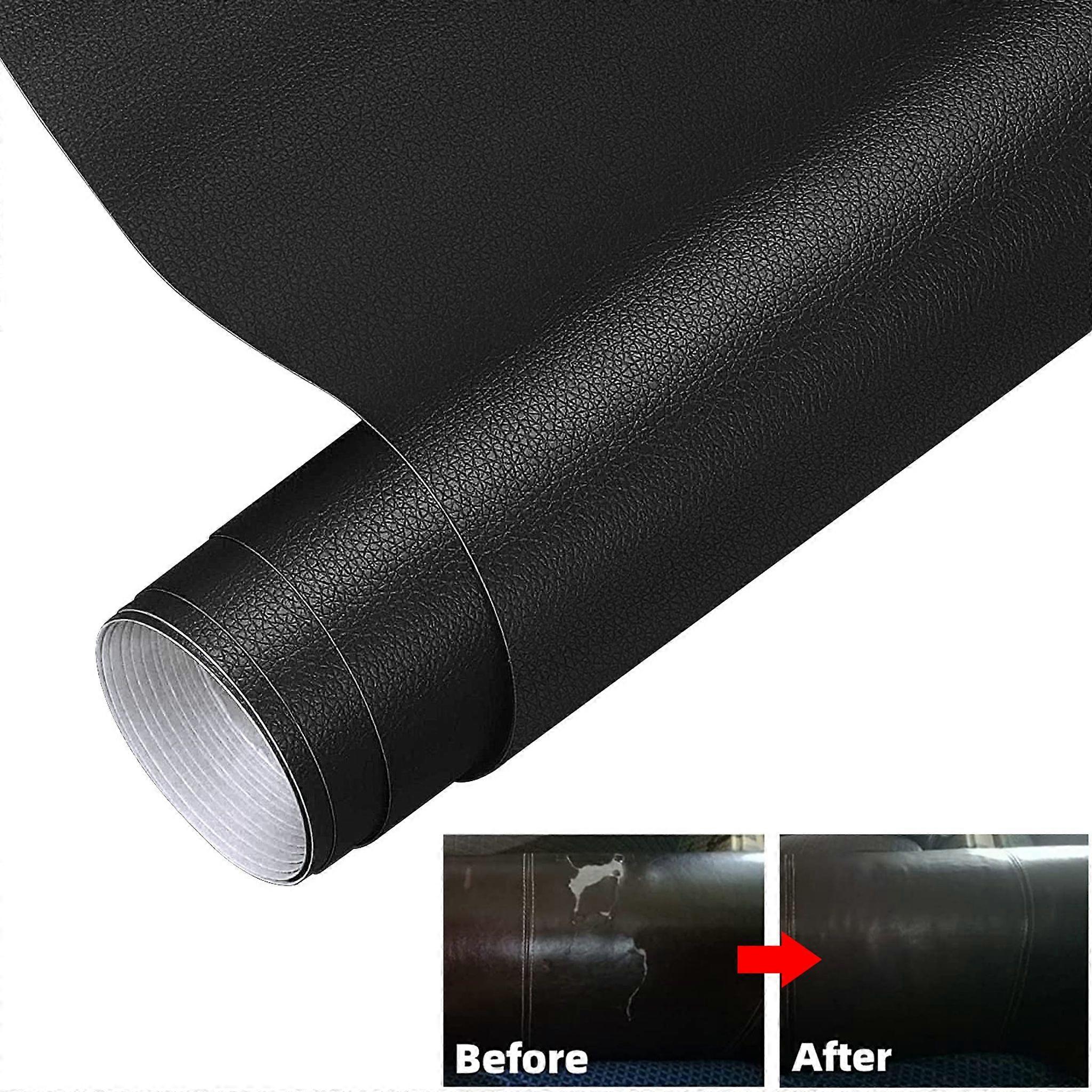 Self adhesive leather patch for sofa repair, leather seat patch 50*137cm Black