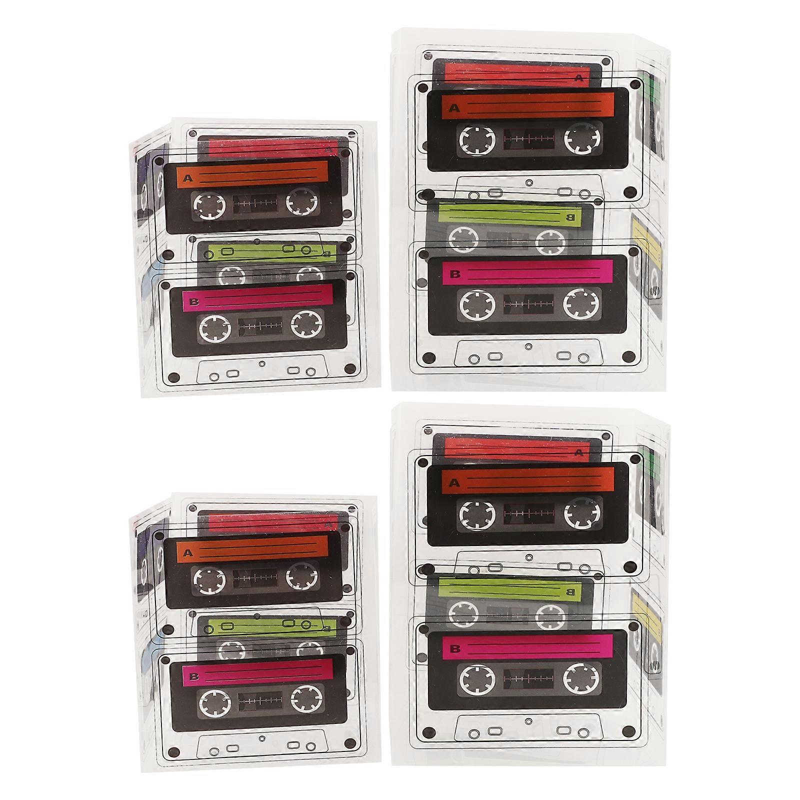 4pcs Theme Party Decorations Candy Boxes Party Favors 80's Cassette Tape Buckets