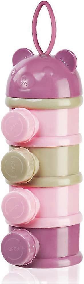 Baby Milk Powder Dispenser, Portable 4 Layers 270ml per Layer Twist-Lock compartmentsgreen