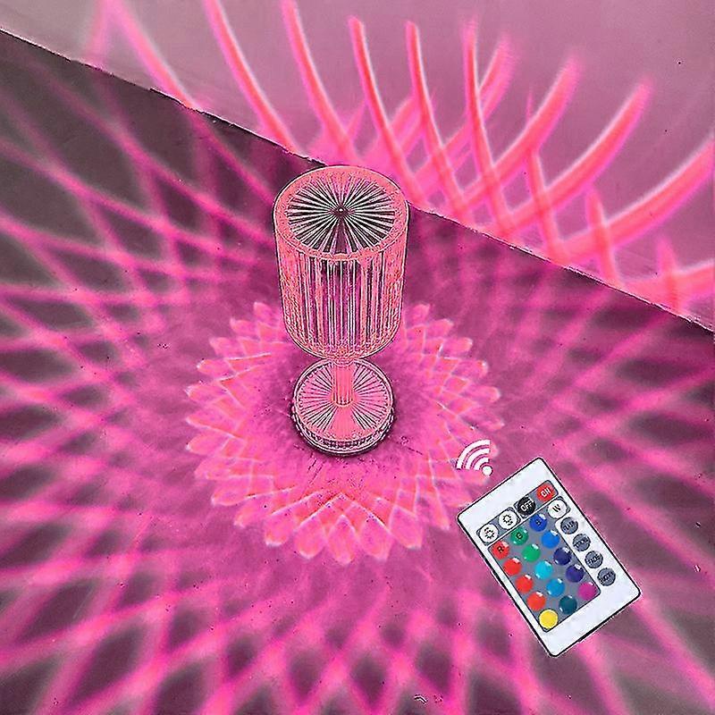 Led Crystal Table Lamp Diamond Rose Bar Night Light Touch Atmosphere Bedside