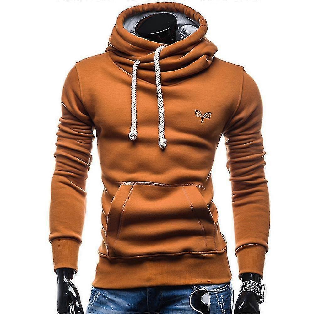 Hommes Manches Longues Sweat à Capuche Cou Pull Pull Pull Sweatshirt Slim Fit Pull