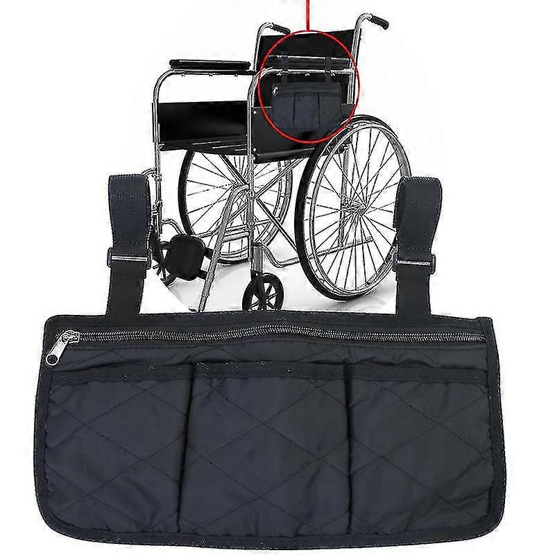Wheelchair Armrest Bag, Multiple Pockets Large