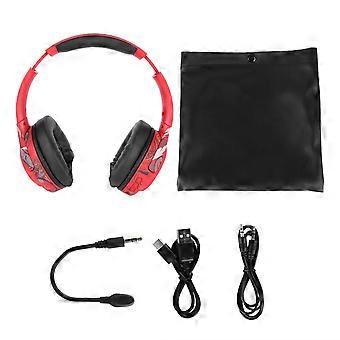 ELA2 Bluetooth Headset Wireless HeadMounted Luminous HIFI Headphones with Microphone for Gaming(Red ) NO.5225