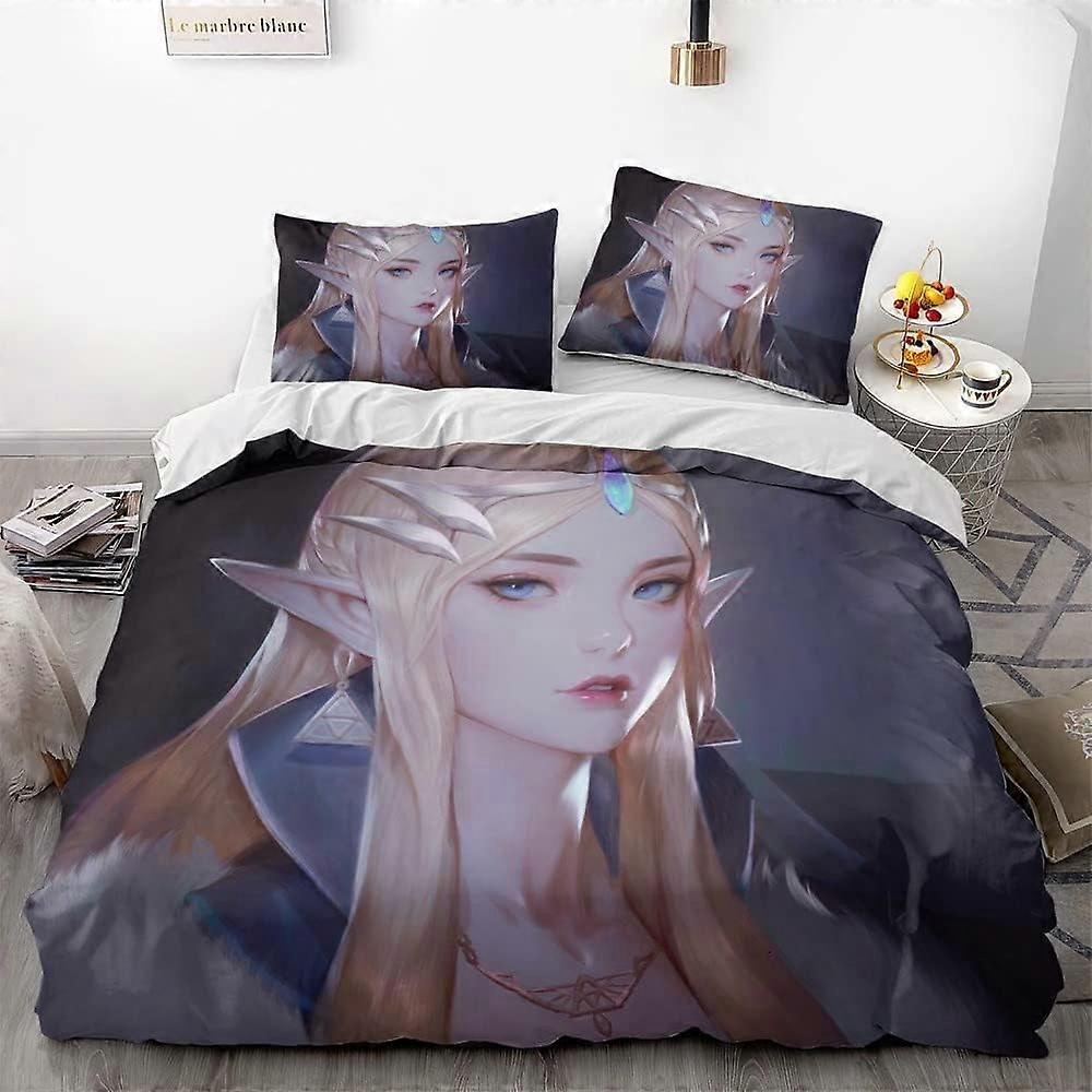 i651 The Legend of Zeld-a Game påslakanset 3D täcke täcke 3 st (1 påslakan + 2 örngott) påslakanset jm651