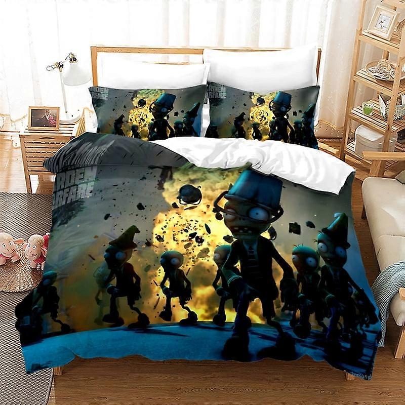 c196 النباتات مقابل الزومبي مجموعة الفراش أغطية سرير الكرتون غطاء لحاف غطاء وسادة 3 قطع مجموعات هدية زخرفة غرفة لطيفة للأطفال uu196