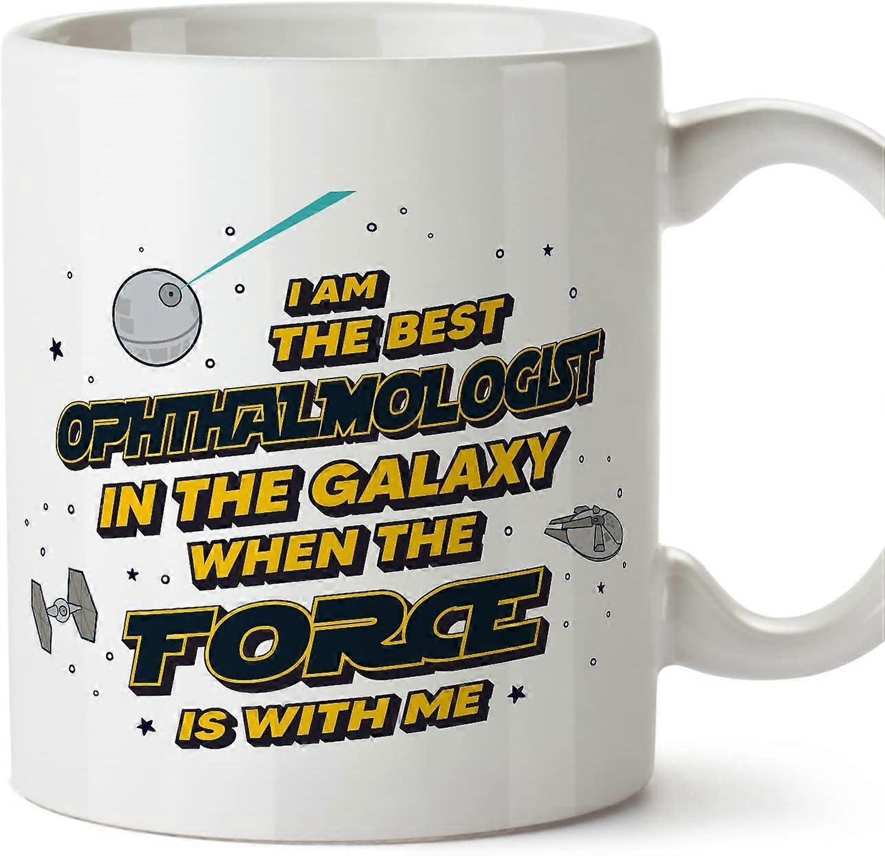 眼科医マグカップ 銀河系で最高のフォースは私と共にあり、同僚への面白い贈り物セラミック11オンスマグ