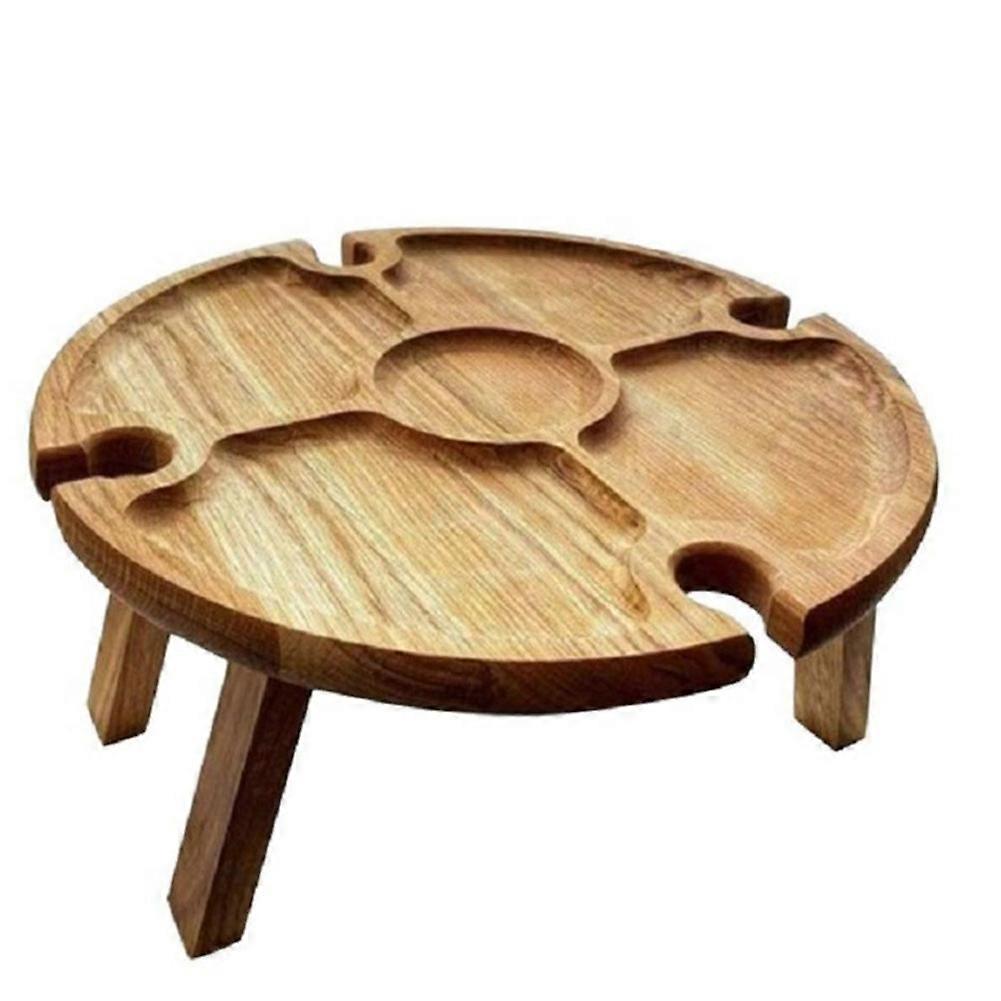 Trä Folding Fruktplatta Trä Vikbart Ben Snack Bricka För Vardagsrum
