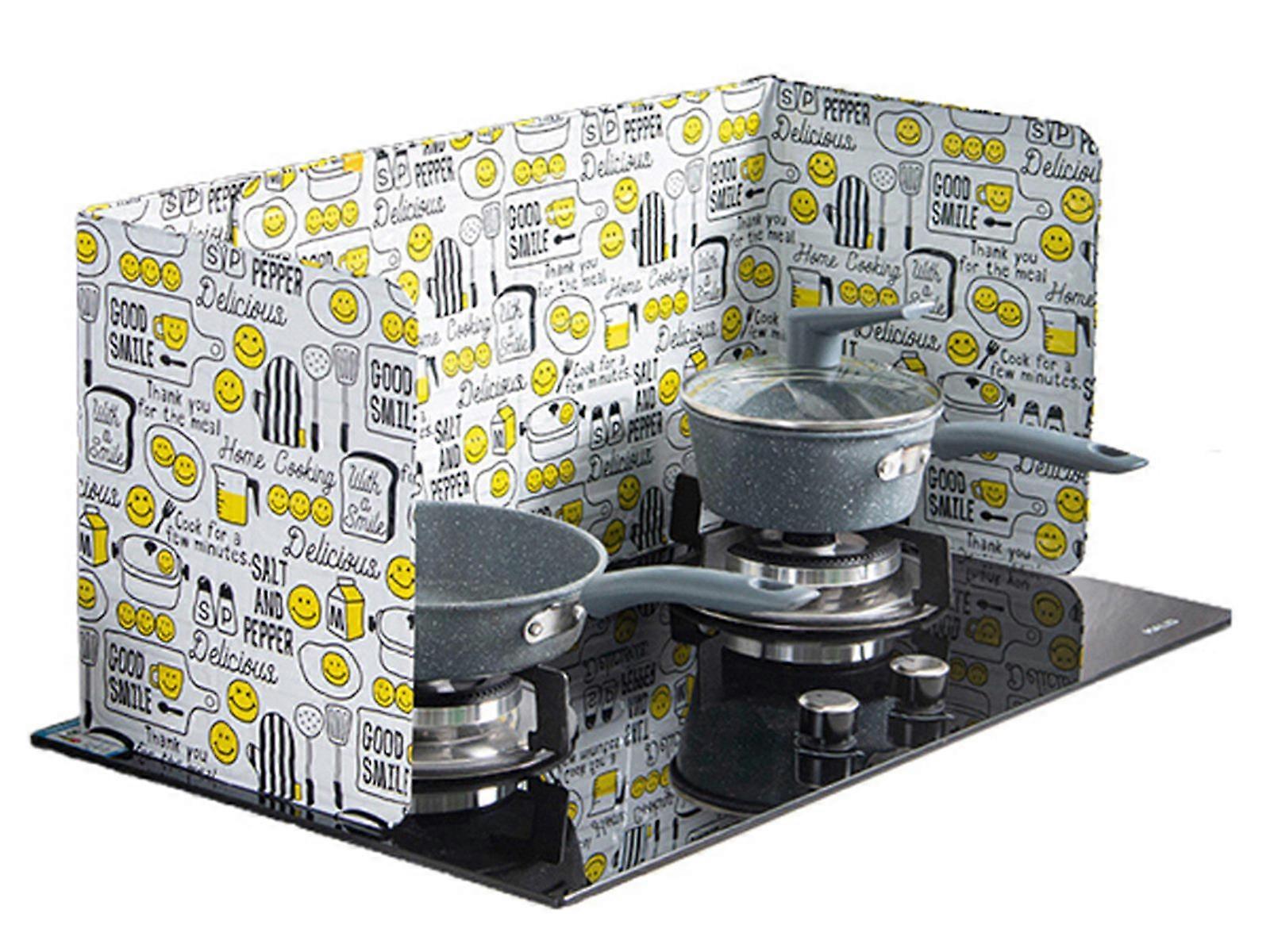 2PCS Kitchen Cooking Anti Splatter Oil Splash Shield Guard Yellow