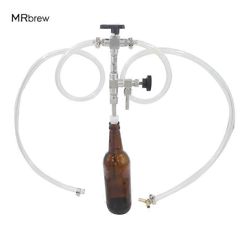 Counter Pressure Beer Bottle Filler With Gas Line Assemble Homebrew CO2 Beer Gun Filling Bar Tools Stainless Steel