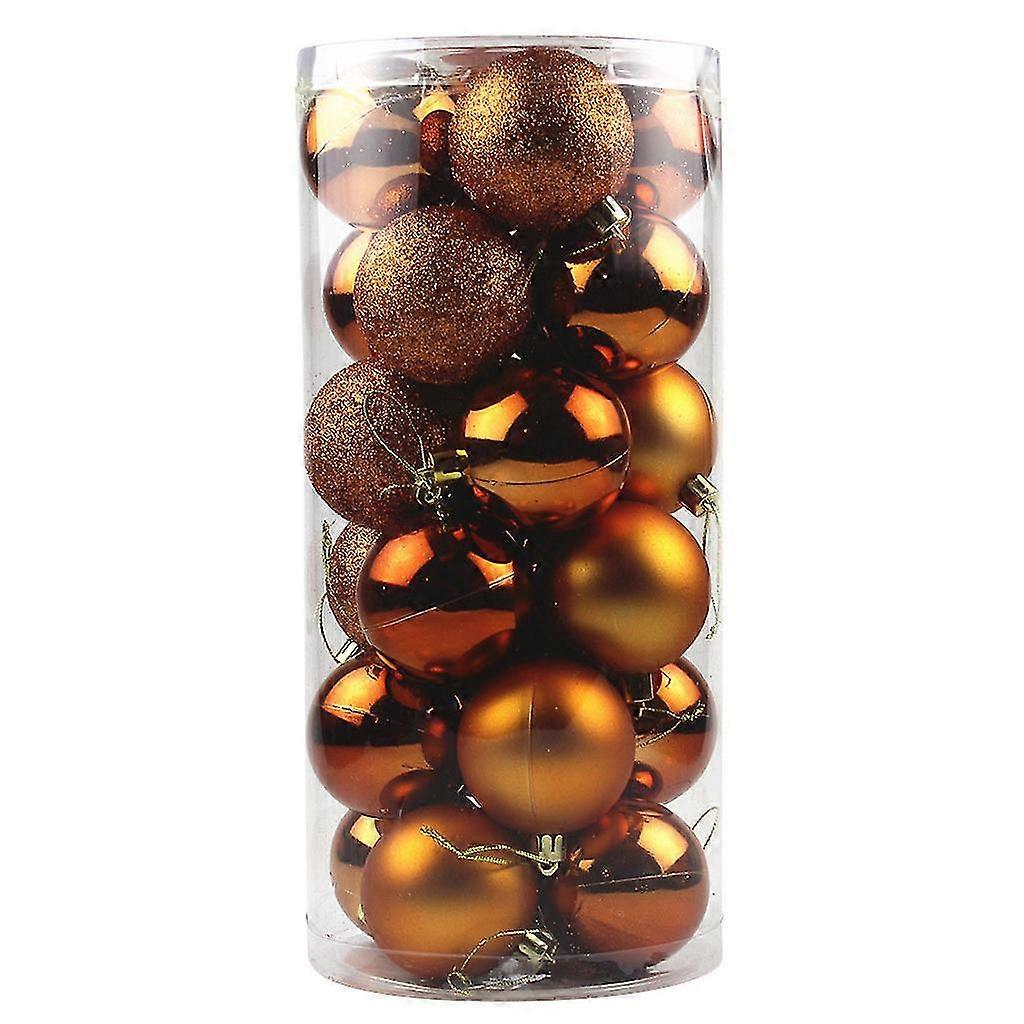 24 Weihnachtskugeln in einem Eimer 6cm hängende Dekoration