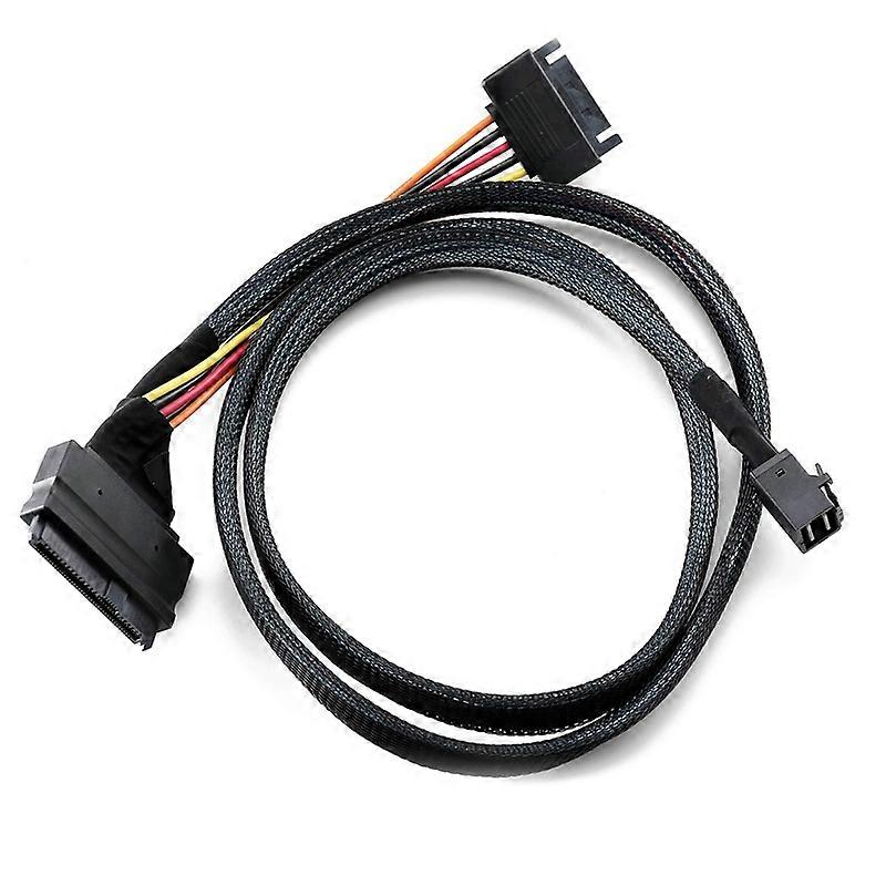 Built-in 12G Mini SAS HD to U2 / SFF-8643 to SFF-8639 Cable 05M with 15-Pin SATA Power Supply Suitable for U2 SSD