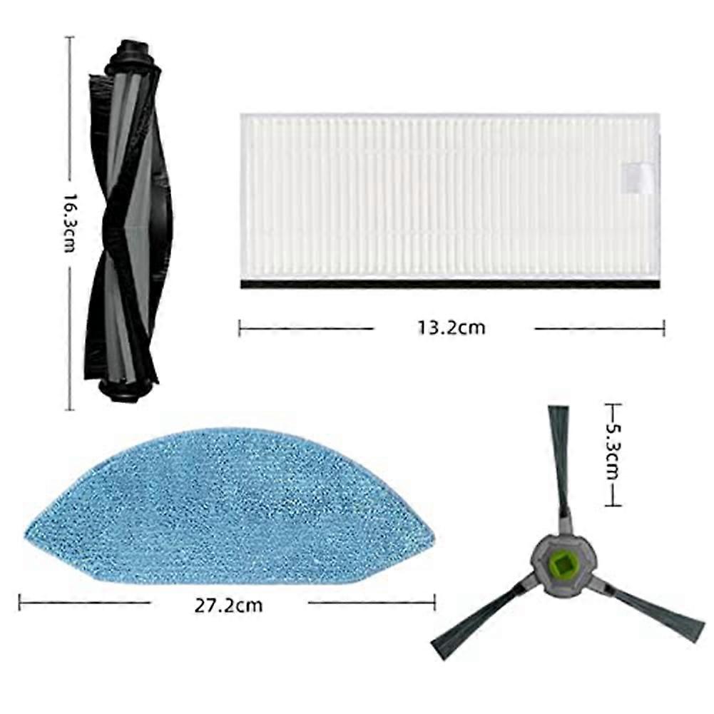 Kit Filtri E Spazzole Per Deebot OZMO U2 DGN22 U2 Pro - 1 Spazzola Principale, 3 Filtri, 4 Spazzole Laterali, Ricambio Per Robot Aspirapolvere