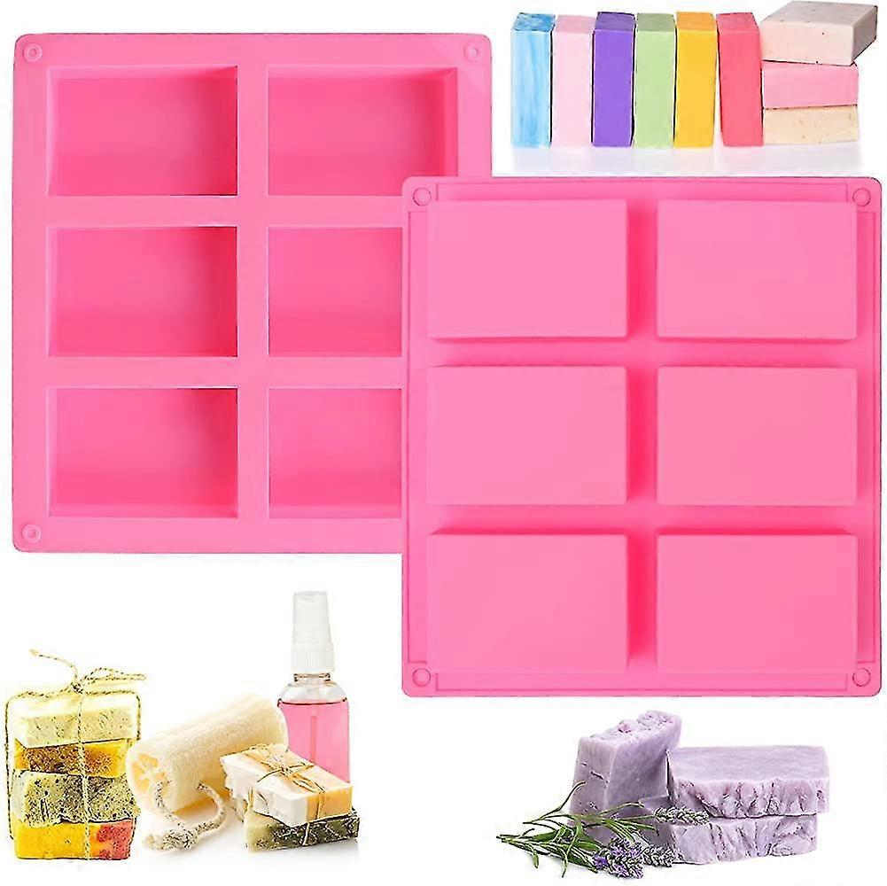 Soap Mold, 2 Silicone Soap Mold, 6 Cavity Rectangular Soap Mold, Diy Soap Mold