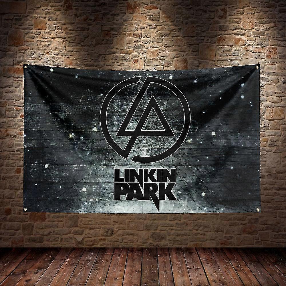 Drapeau Double Face Linkin Park 90x150 Cm - Tissu Polyester, Impressions Recto-verso, Pour Décoration Chambre Ou Concert - 8