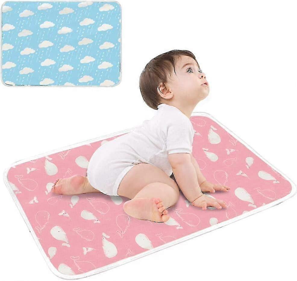 2 Pieces Waterproof Changing Mat For Babies And Toddlers, 50x70cm Washable