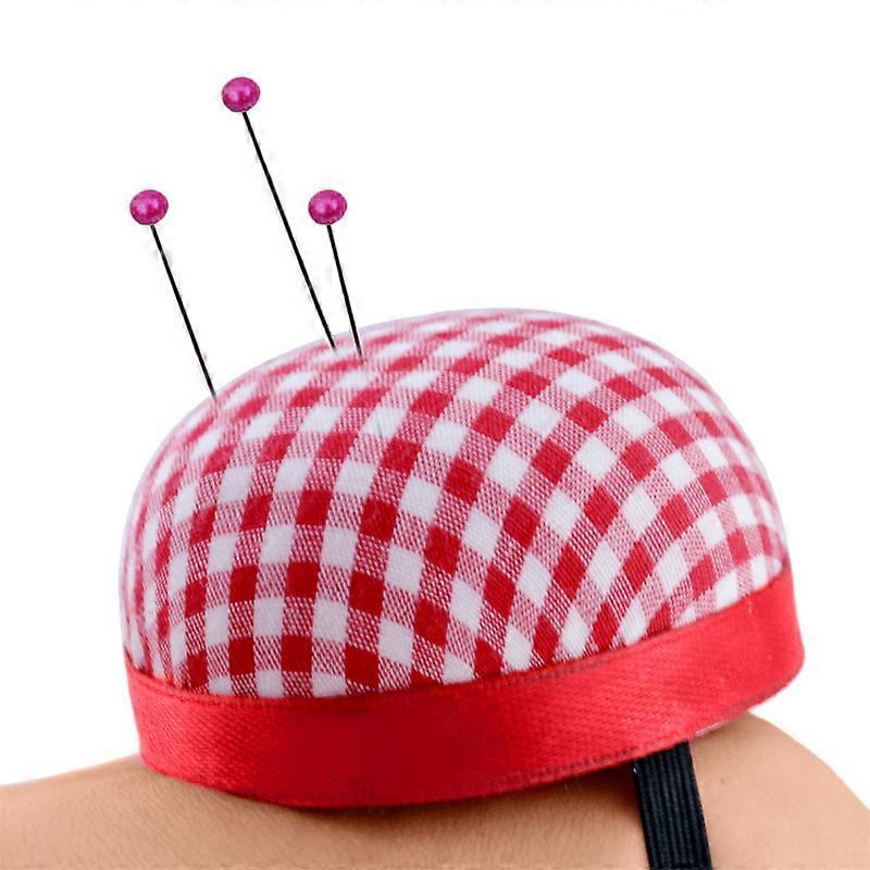 Red Plaid Grids Needle Sewing Pin Cushion