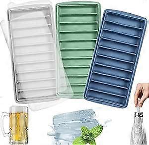 3 Pack Silicone Ice Cube Trays, Easy Release, Stackable with Lid, 10 Caviti