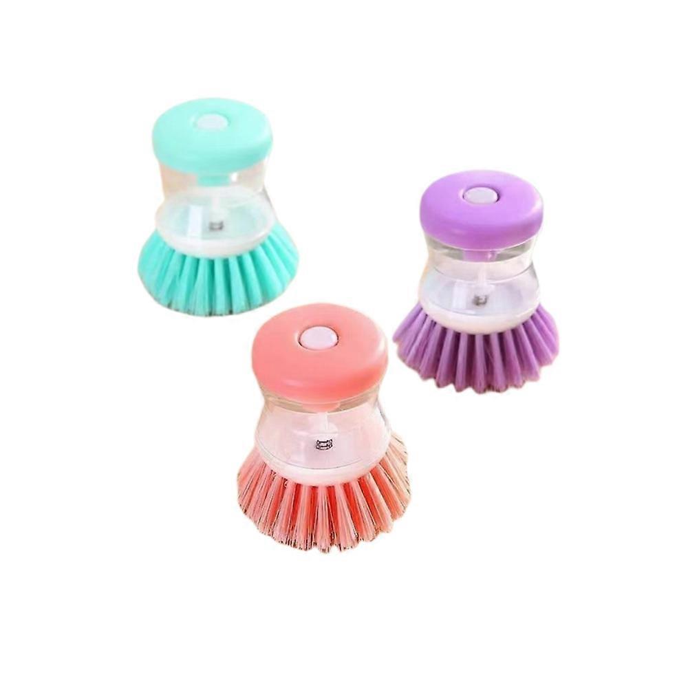 2-in-1 Multifunctional Pressing Cleaning Brushes Cleaning Tools Home Kitchen 3pcs