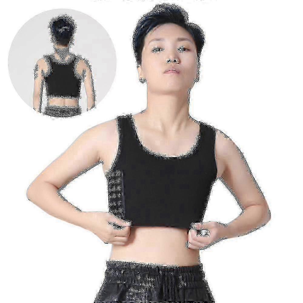 Tomboy Lesbian Breathable Chest Binder Short Corset Vest Breathable Elastic Sport Bra Tank Top