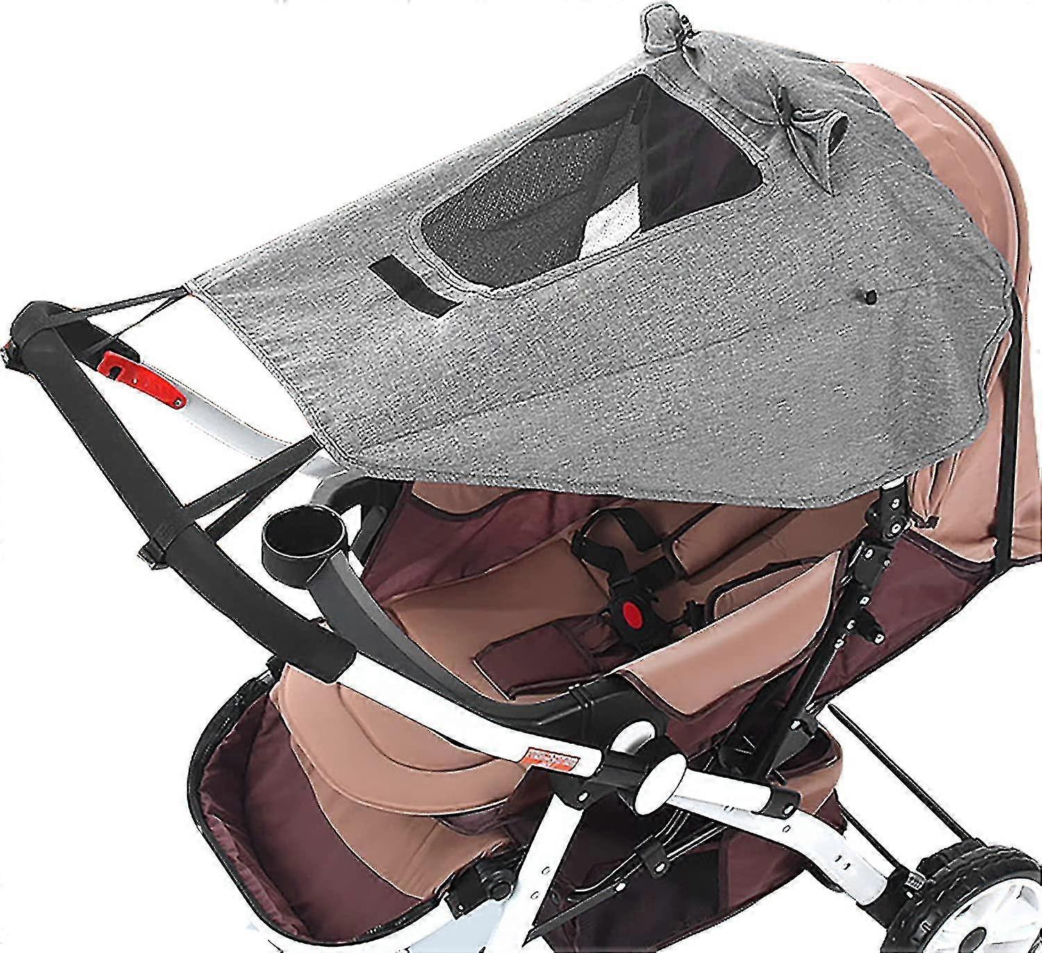 Pushchair Sunshade With Viewing Window,pushchairs Blackout Parasol Umbrella,canopy Pram Cover With Wide Shade Wings,stroller Blocks Baby Strollers Wid