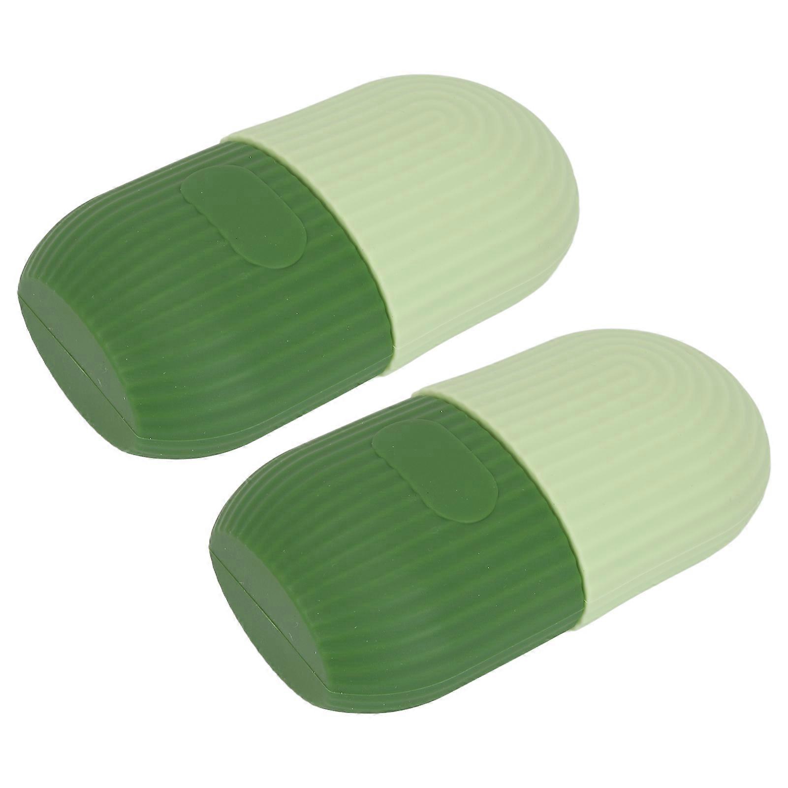 2pcs Ice Face Roller Reducing Puffiness Silicone Facial Eye Cold Roller Massage Tool for Home Green