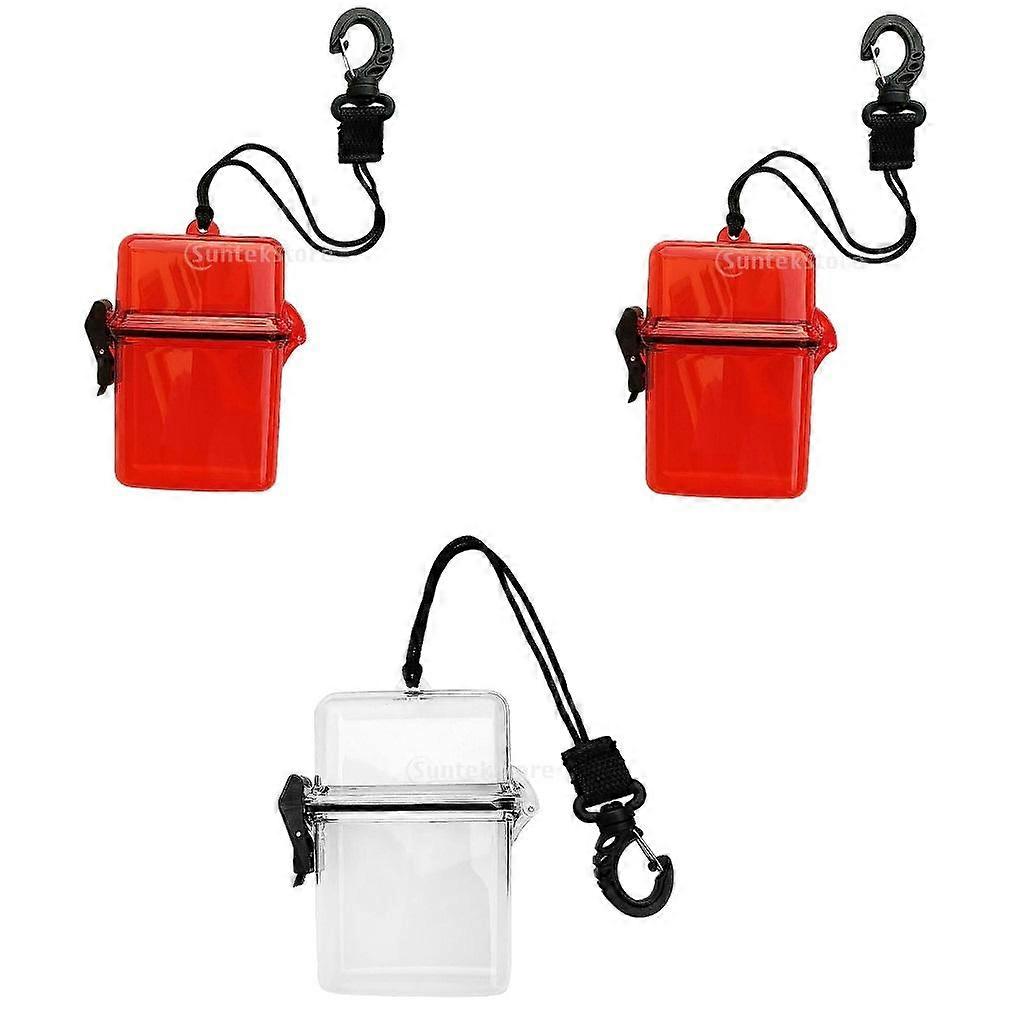 3Pcs Waterproof Dry Box Container Clip for Scuba Diving Snorkel Surf Kayak