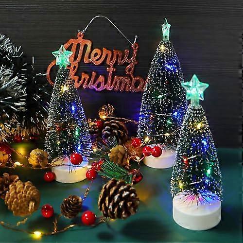 3 pieces LED mini Christmas tree, artificial small fir tree, colorful lights Christmas tree, mini Christmas tree with LED, mini Christmas tree with li