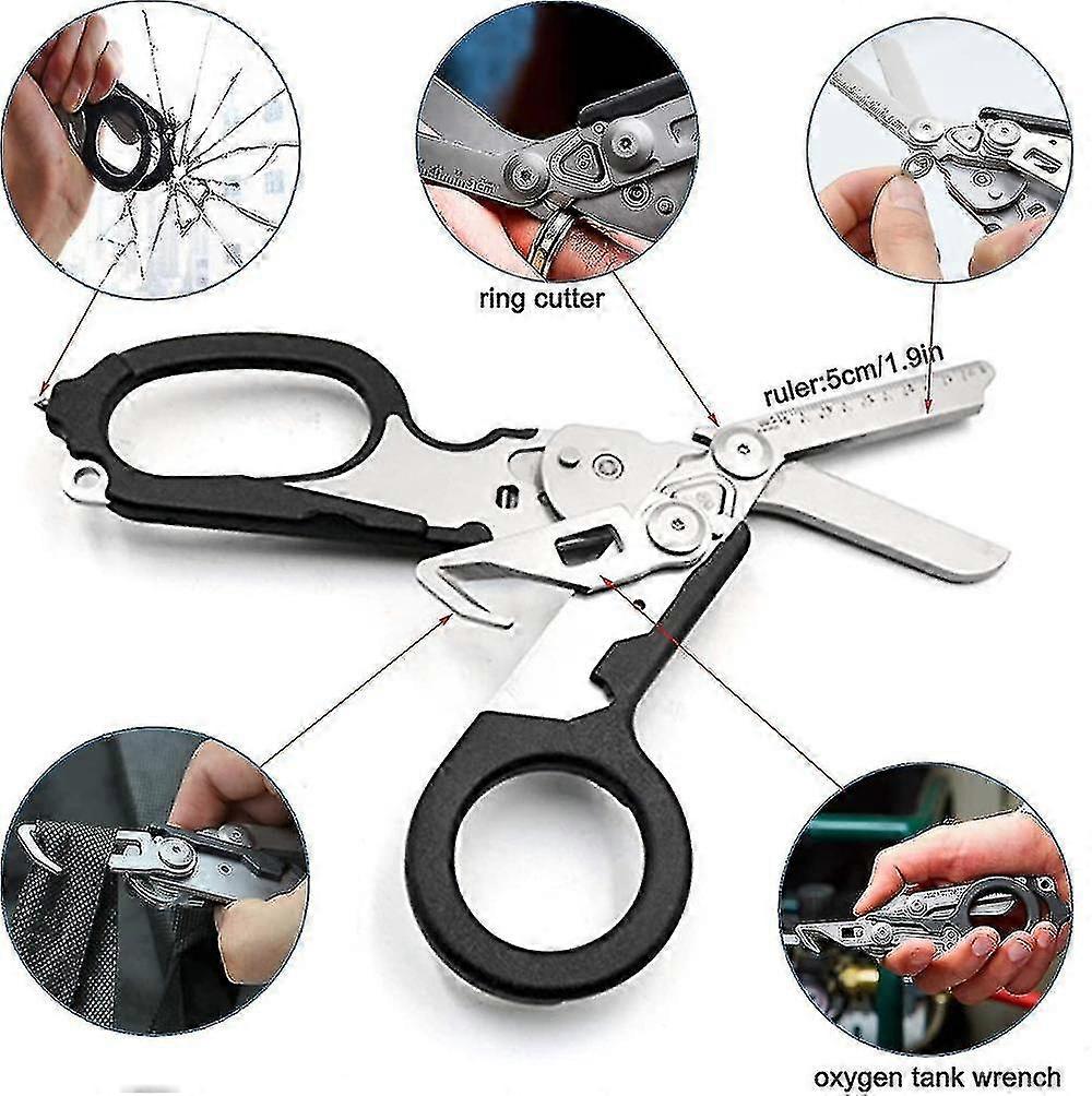 6 In 1 Raptor Response Emergency Shears, Multitool Plier Shears, Tactical Folding Pliers Lh-1