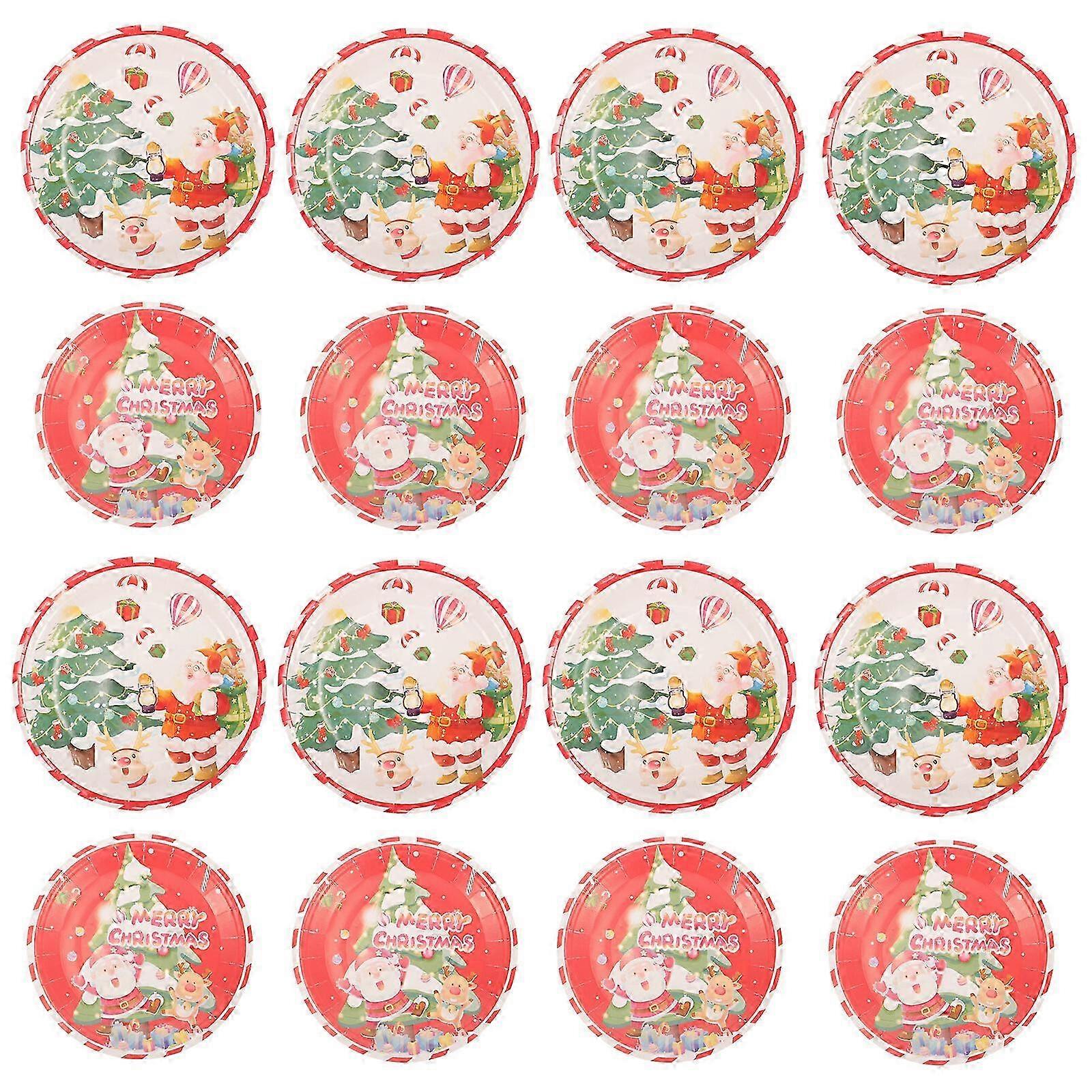 1 Set 20 Stück Weihnachtsmottoparty Pappteller Einwegteller (sortierte Farbe)