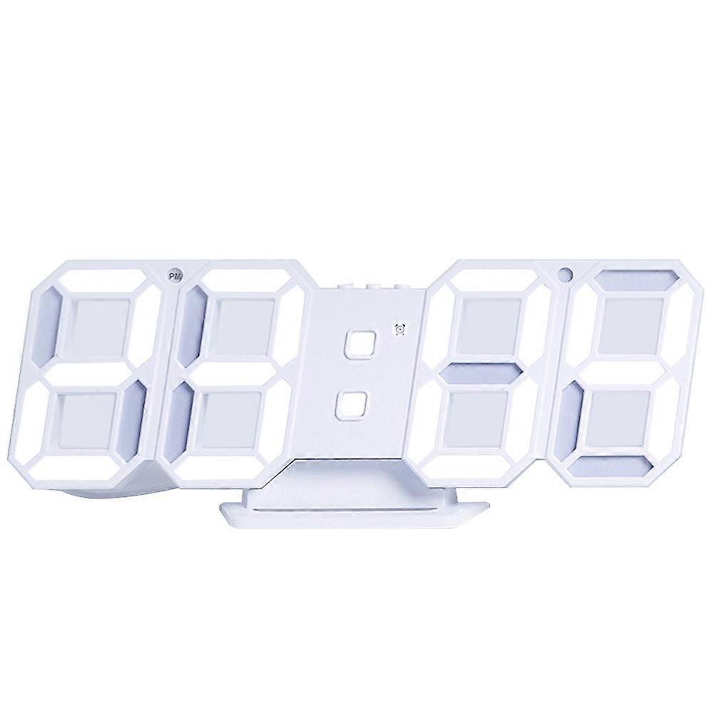 3D Digital Alarm Clock - Wall LED Number Time Clock with Auto Adjust Brightness and Snooze Function