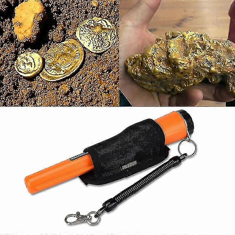 Gunstig-handheld metaaldetector 360 zijdetectie met led pinpoint metaaldetector scanner, geel, 230 x 40 x 40 mm