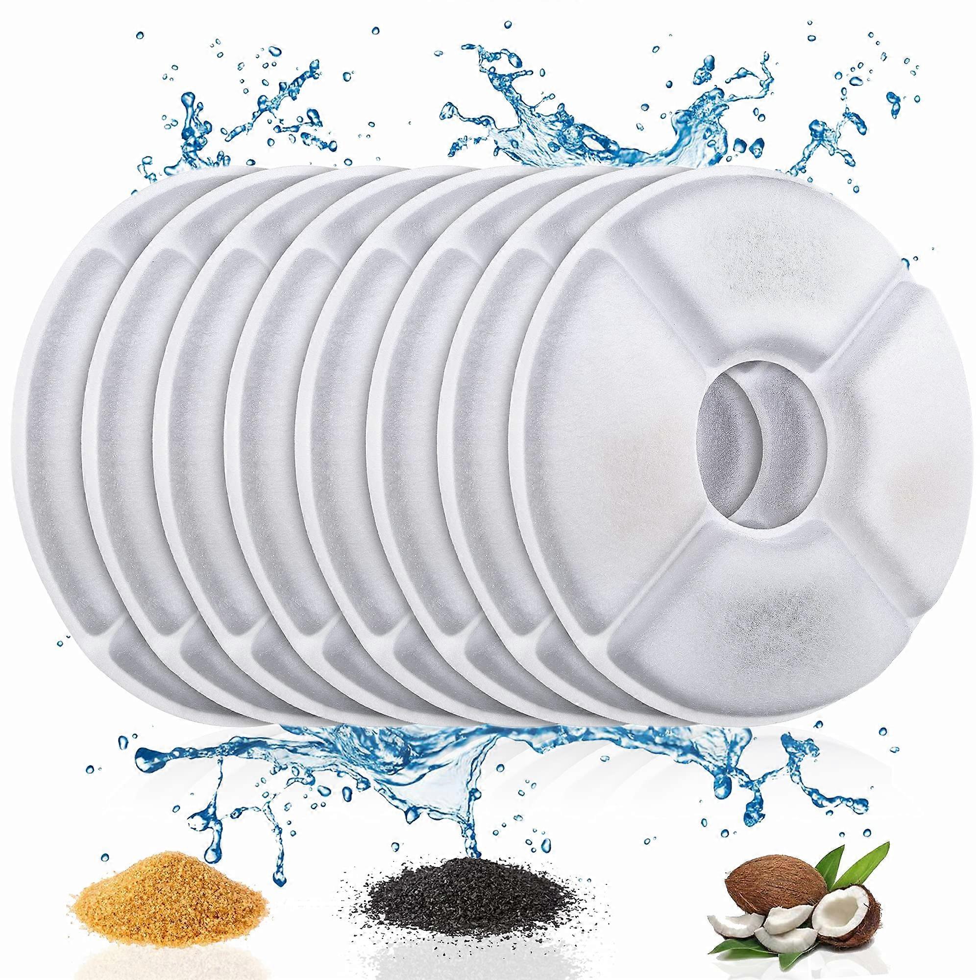 8 Pack Replacement Filters for Most Pet Water Fountain