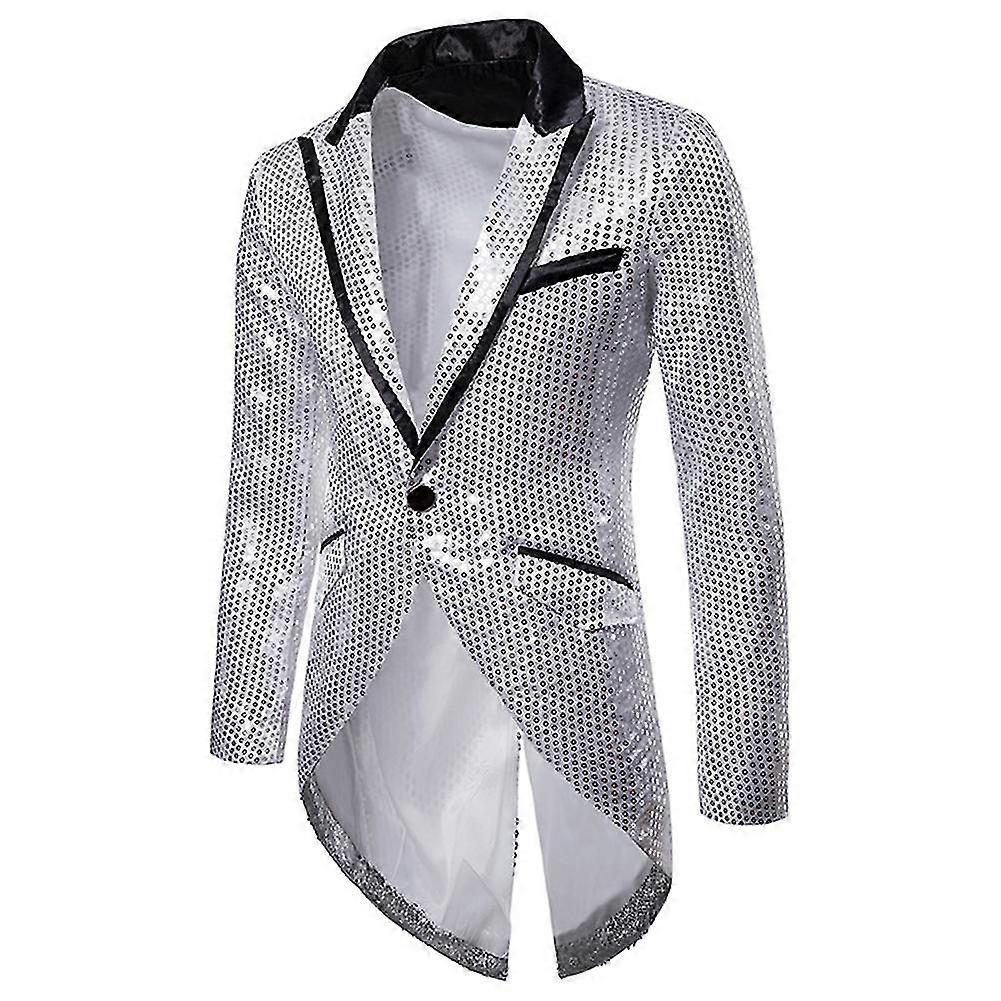 VAWAN Mens Sequin Performance Banquet Long Tuxedos