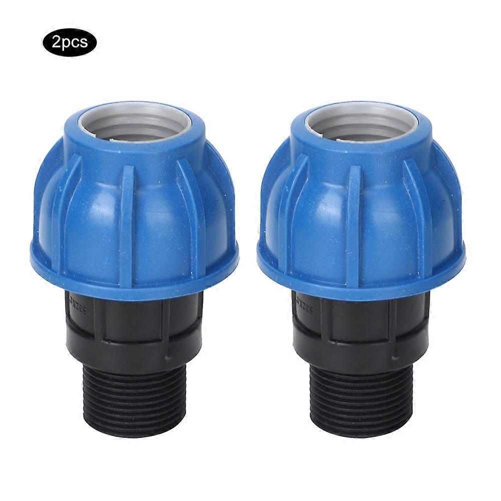 2Pcs PE Plastic Water Pipe Connector Connection Fitting Accessories32mm to 1in Male Thread