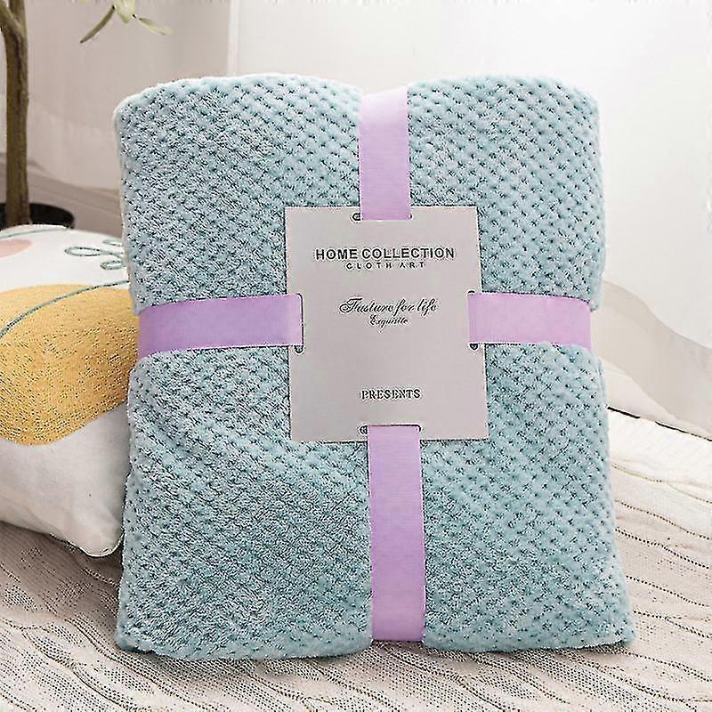 Solid Colour Pineapple Fleece Coral Fleece Air Conditioning Blanket Napping Blanket-1