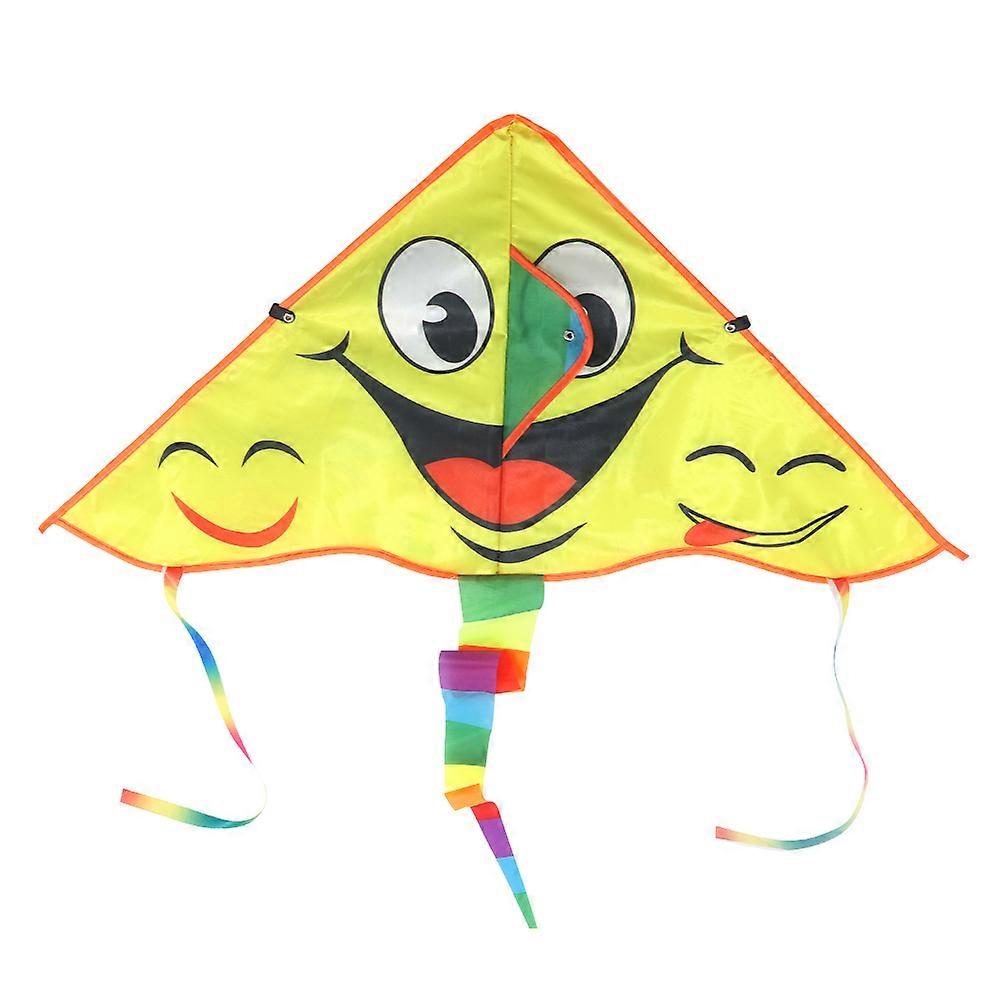Cartoon Kite Smile Pattern Toy - Portable Triangle Shape, Ideal for Family Outdoor Play