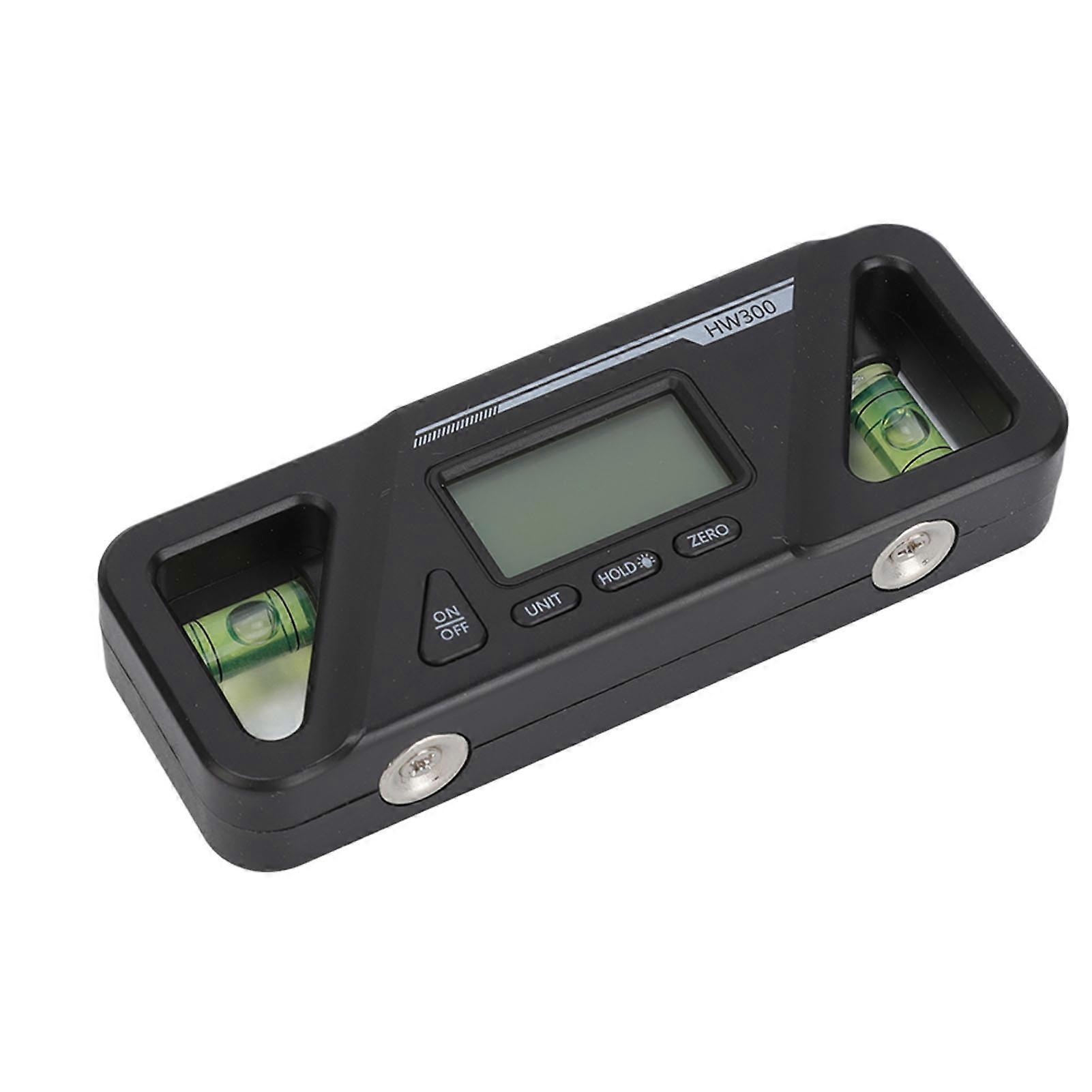 Digital Inclinometer Plastic ABS Magnetic Base Level Angle Measuring Gauge compatible Timber Processing Car Repair Black