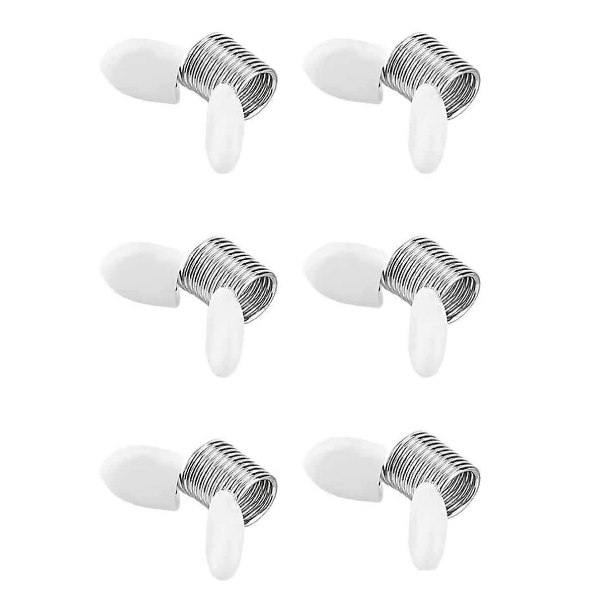 6 Pcs Soft Flex Stoppers Bead Aço Inoxidável Mini Bead Clamps com Alças Brancas para Fabricação de Jóias