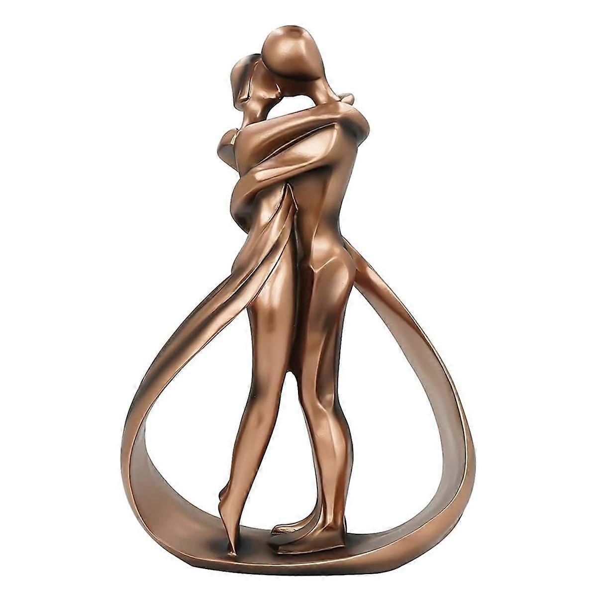 Affectionate Couples Embrace Kiss Romantic Couple Art Dancing Sculpture, Anniversary Wedding Statue Abstract Ornament