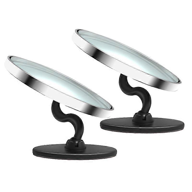 2Pcs Round Frame Convex Blind Spot Mirror Safety Driving Wide-angle 360 Degree Adjustable Clear Rearview Mirror Car Accessories