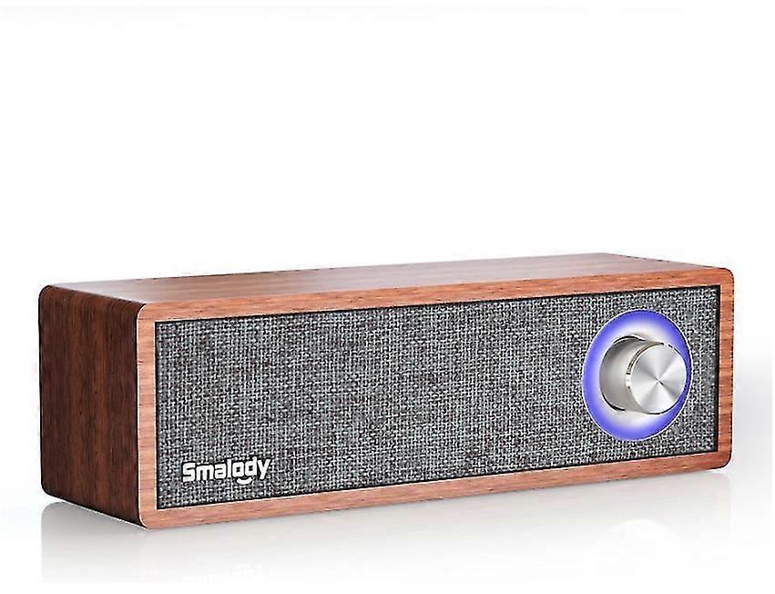 Bluetooth Speaker, Smalody 10W Portable Wireless Retro Classic Wooden Speakers, 10 Hours Playtime(Brown)