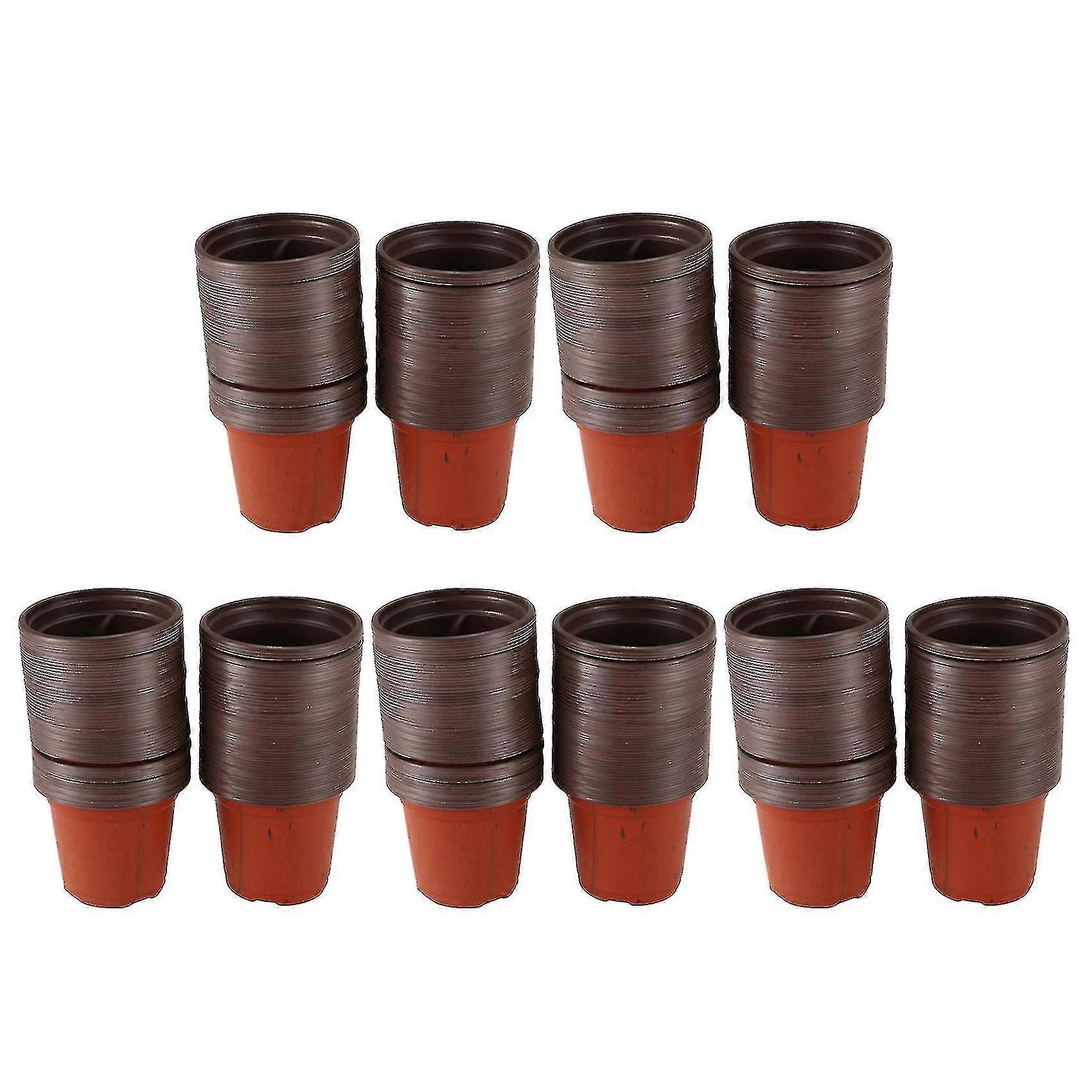 100 Plastic Planter Containers Round Lightweight Washable PXCL